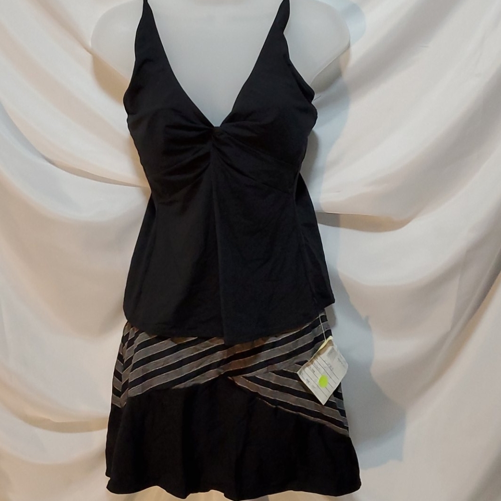 Coco Reef Blk Tankini Top 32 C With Bottom Sz Sm - Picture 1 of 5